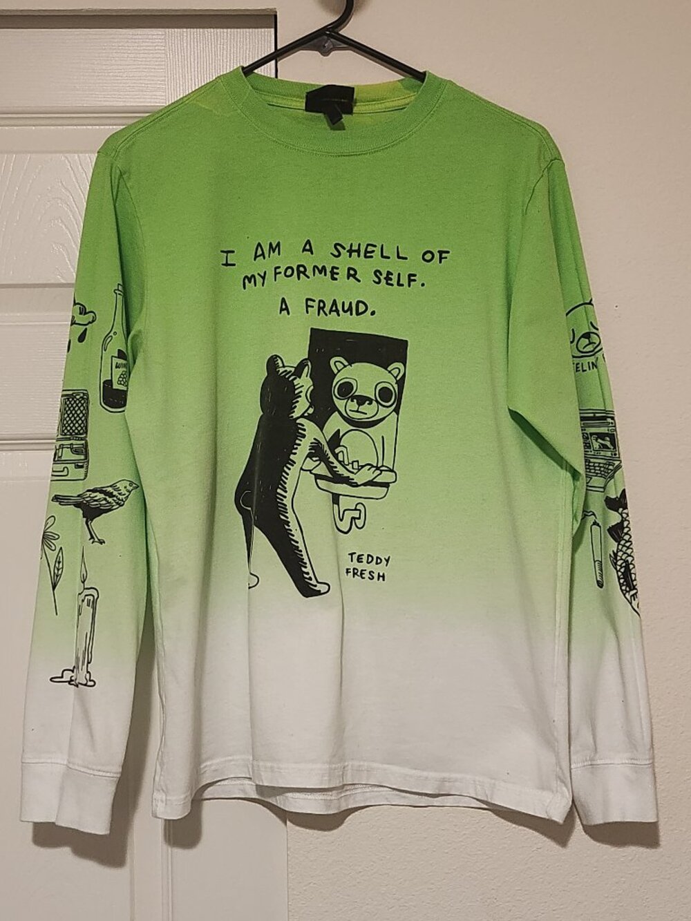 Teddy Fresh Ombre Long Sleeve Graphic Tee XS Streetwear